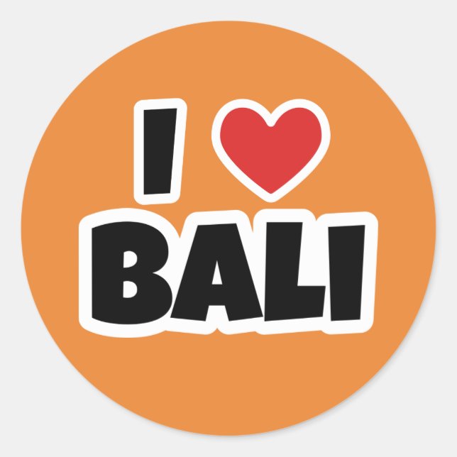 Adesivo Eu amo Bali (Frente)