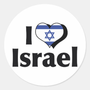 Adesivo Eu Amo Bandeira de Israel