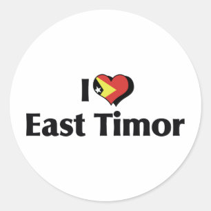 Adesivo Eu Amo Bandeira de Timor Leste