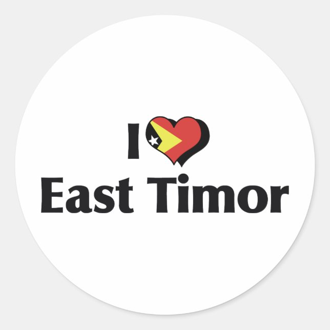 Adesivo Eu Amo Bandeira de Timor Leste (Frente)