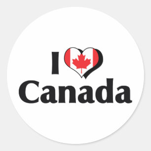 Adesivo Eu Amo Bandeira do Canadá