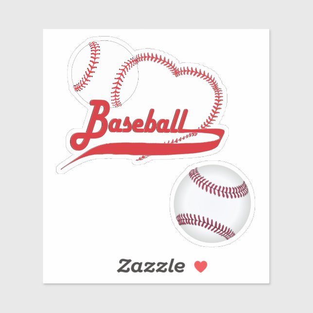 Adesivo Eu Amo Baseball (Folha)