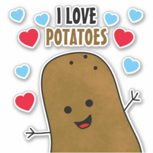 Adesivo Eu Amo Batatas