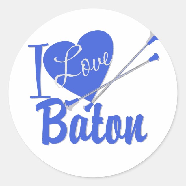 Adesivo Eu Amo Baton (Frente)
