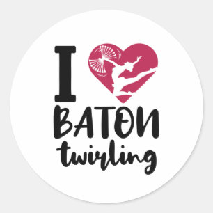 Adesivo Eu Amo Baton Twirling