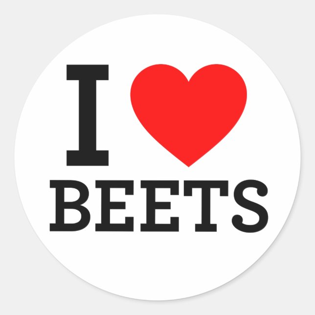 Adesivo Eu Amo Beets (Frente)