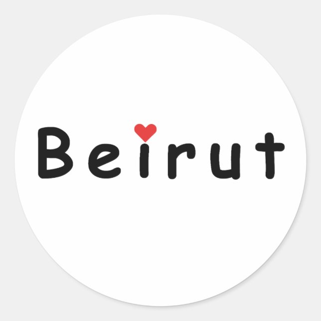 Adesivo Eu amo Beirute (Frente)