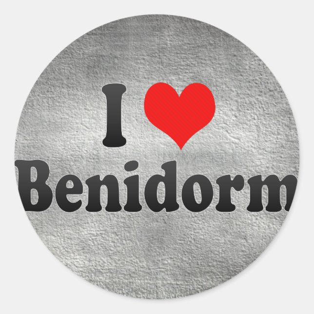 Adesivo Eu Amo Benidorm, Espanha (Frente)