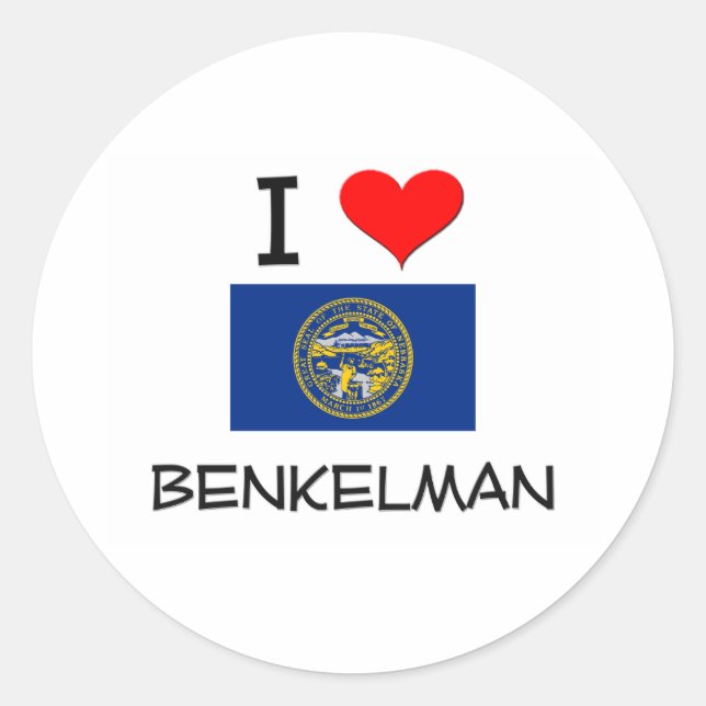 Adesivo Eu Amo Benkelman Nebraska (Frente)