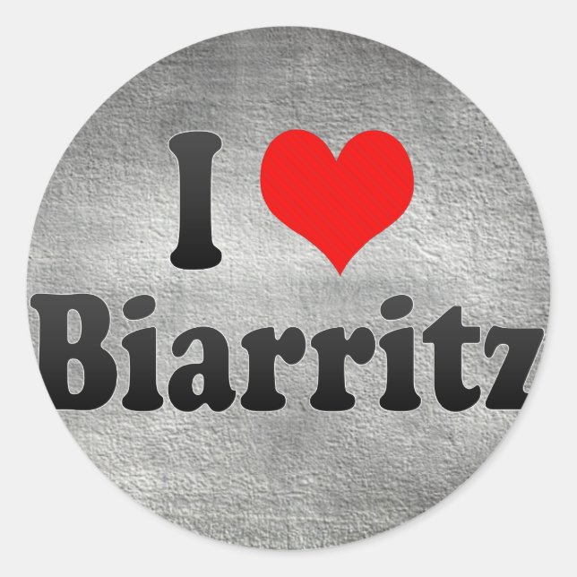 Adesivo Eu Amo Biarritz, França (Frente)