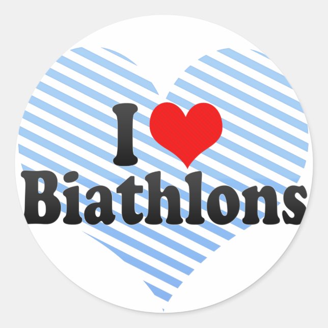 Adesivo Eu Amo Biathlons (Frente)