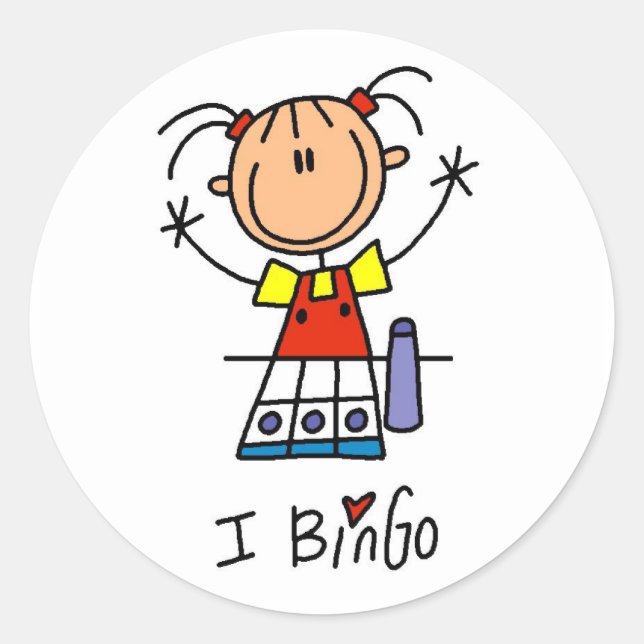 Adesivo Eu Amo Bingo (Frente)