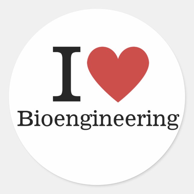 Adesivo Eu ❤️ Amo Bioengenharia STICKER (Frente)