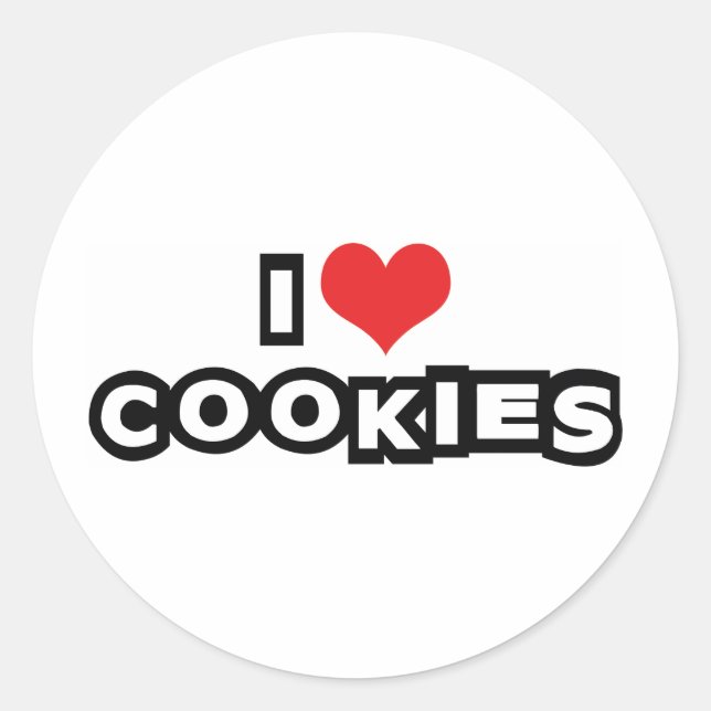 Adesivo Eu Amo Biscoitos (Frente)
