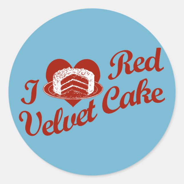 Adesivo Eu Amo Bolo De Veludo Vermelho (Frente)