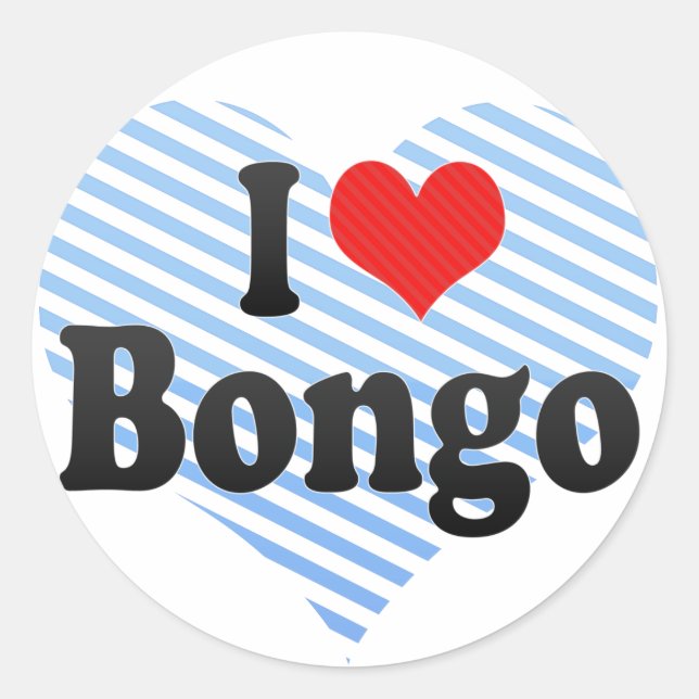 Adesivo Eu Amo Bongo (Frente)