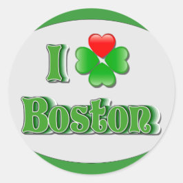 Adesivo eu amo Boston - Clover