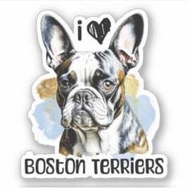 Adesivo Eu Amo Boston Terriers