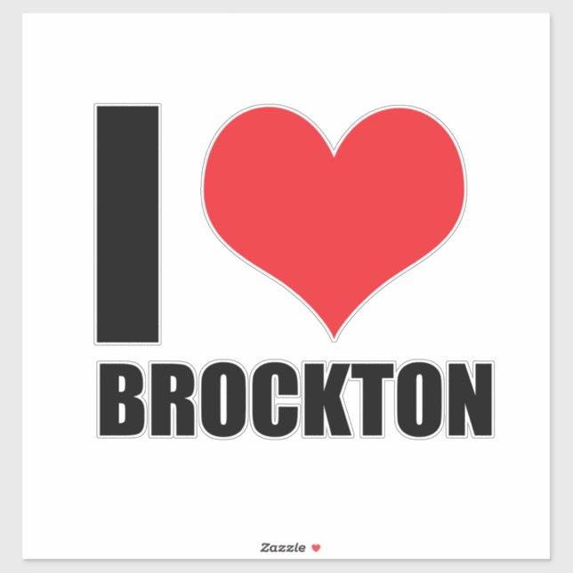 Adesivo Eu amo Brockton (Folha)