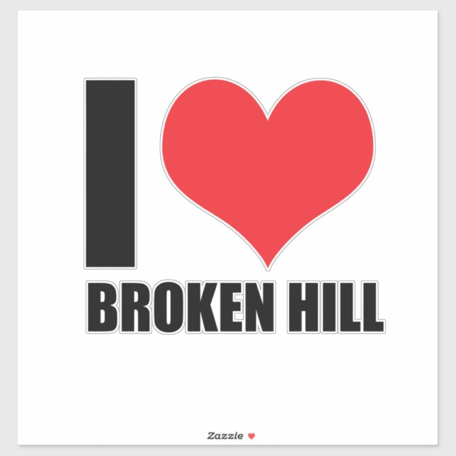 Adesivo Eu amo Broken Hill (Folha)