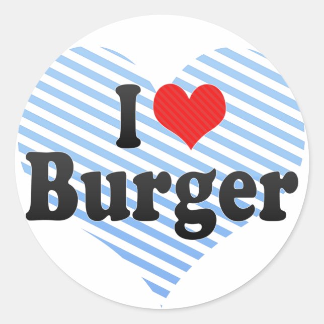 Adesivo Eu Amo Burger (Frente)