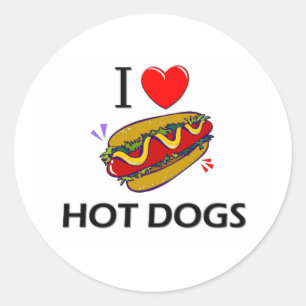 Adesivo Eu amo cachorros quentes