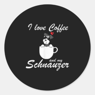 Adesivo eu amo café e meus amantes de cachorro schnauzer