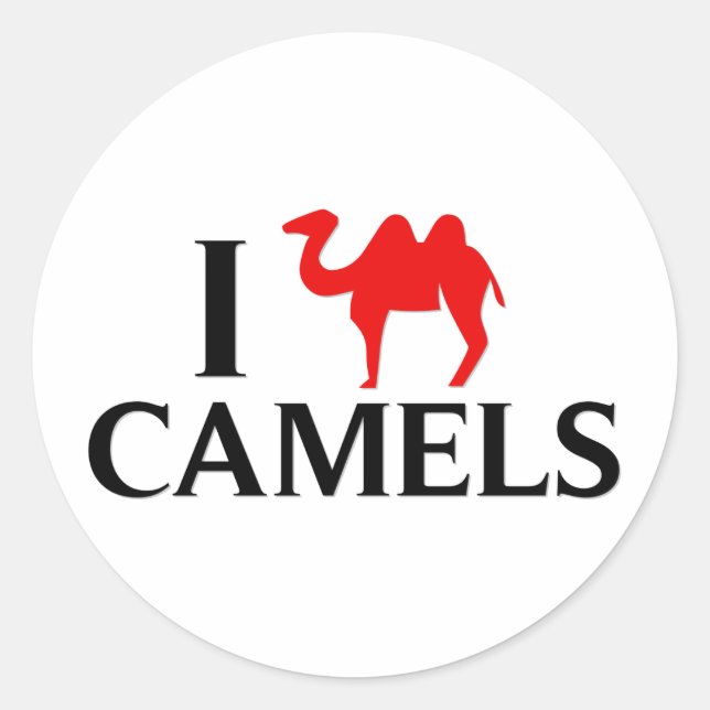 Adesivo Eu Amo Camelos (Frente)