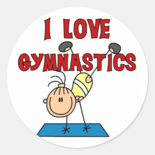 Adesivo Eu Amo Camisetas e Presentes de Ginástica