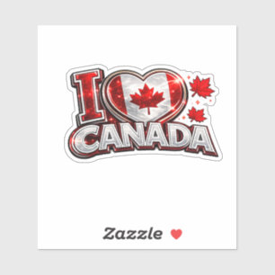 Adesivo Eu Amo Canadá Fã de Futebol Patriótico Canadense