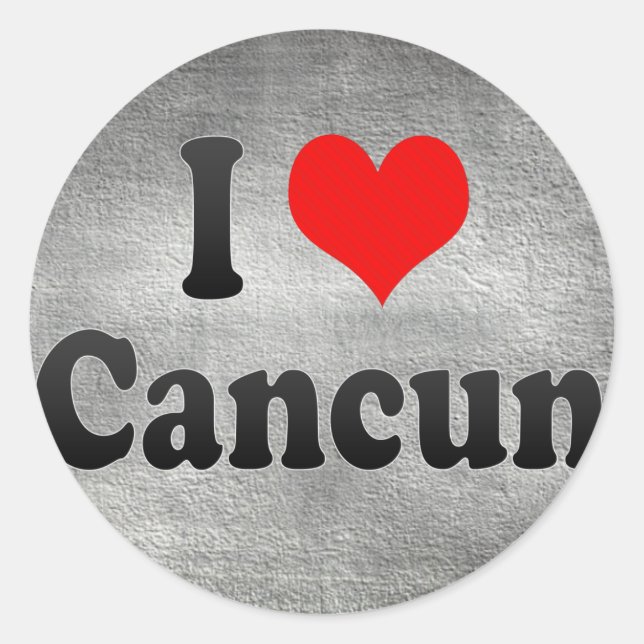 Adesivo Eu Amo Cancun, México (Frente)