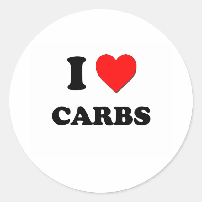 Adesivo Eu Amo Carboidratos ( Comida ) (Frente)