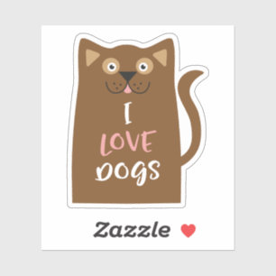 Adesivo Eu Amo Cartoon Bonito De Cães