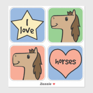 Adesivo Eu amo cavalos
