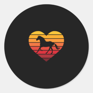 Adesivo Eu Amo Cavalos Coração Retro