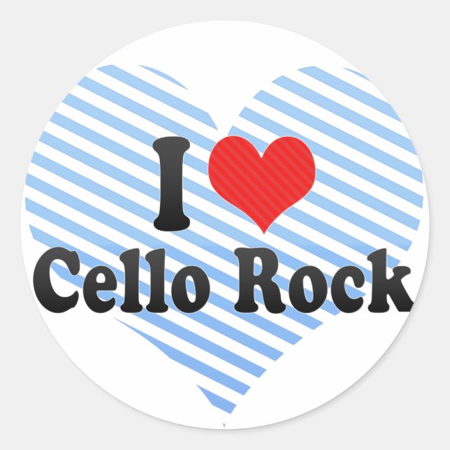 Adesivo Eu Amo Cello Rock (Frente)