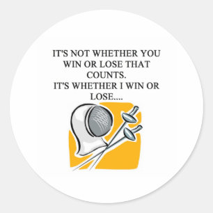 Adesivo eu amo cercar o design do esgrimista