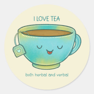 Adesivo Eu Amo Chá Tanto Herbal Quanto Verbal Amante de Ch