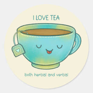 Adesivo Eu Amo Chá Tanto Herbal Quanto Verbal Amante de Ch