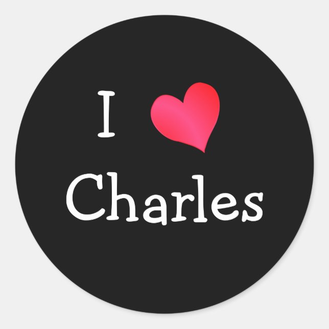 Adesivo Eu amo Charles (Frente)