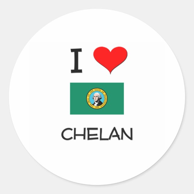 Adesivo Eu Amo Chelan Washington (Frente)