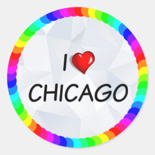 Adesivo Eu Amo Chicago, design de texto