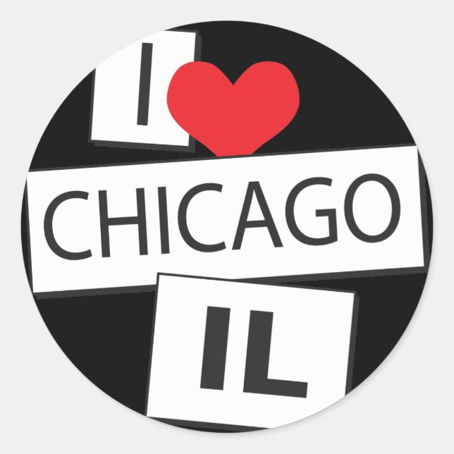 Adesivo Eu amo Chicago IL (Frente)