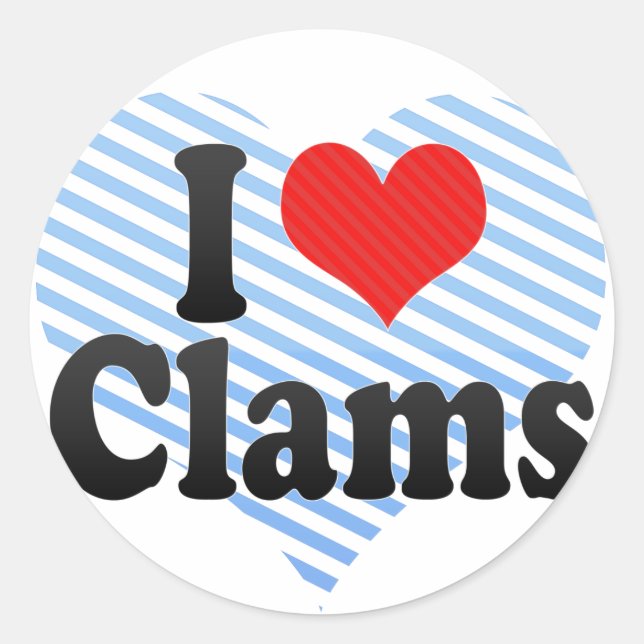Adesivo Eu Amo Clams (Frente)