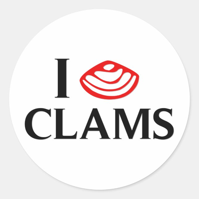 Adesivo Eu Amo Clams (Frente)