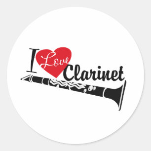 Adesivo Eu Amo Clarinet