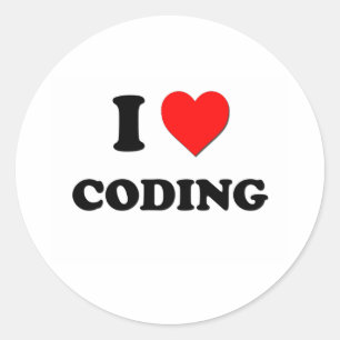Adesivo Eu amo codificar