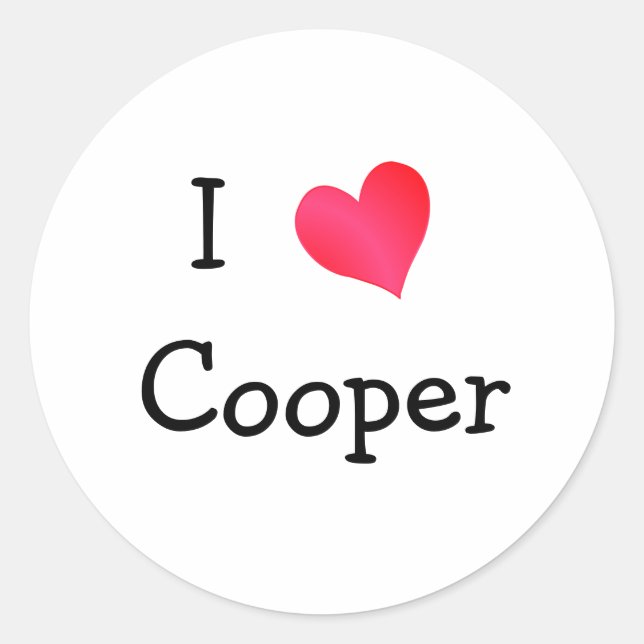 Adesivo Eu Amo Cooper (Frente)