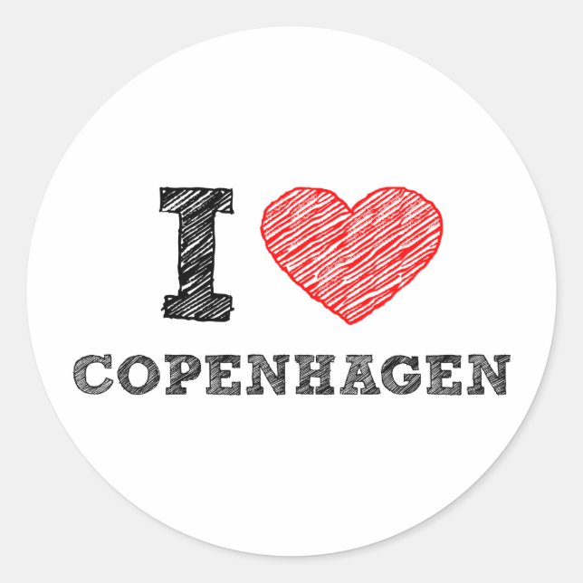 Adesivo Eu amo Copenhagen (Frente)