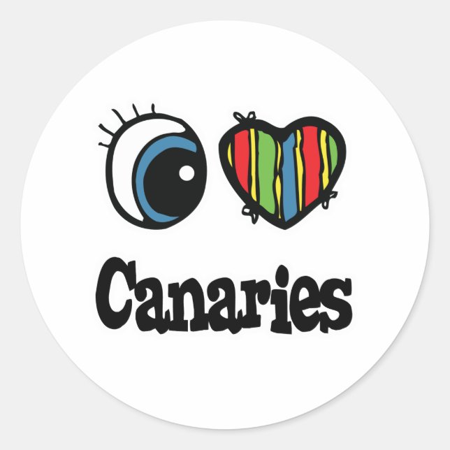 Adesivo Eu Amo (Coração) Canários (Frente)
